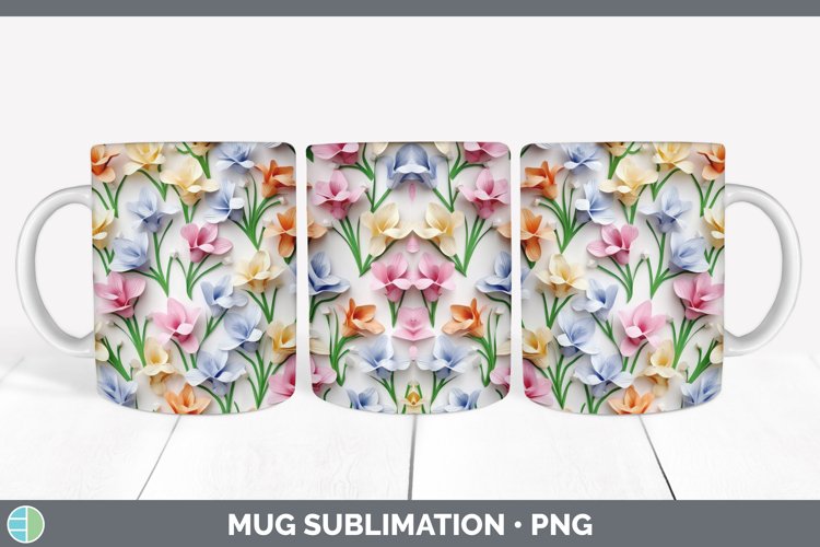 Gorgeous3D Paper Flowers Mug Wrap design.