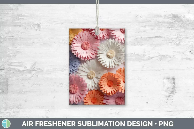 3D Paper Flowers Gerbera Daisy Air Freshener Sublimation Car