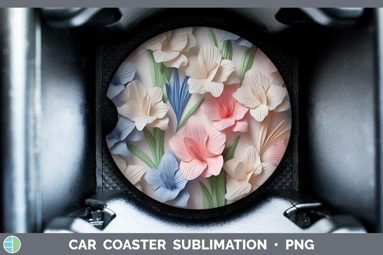 Gorgeous3D Paper Flowers Car Coaster design.