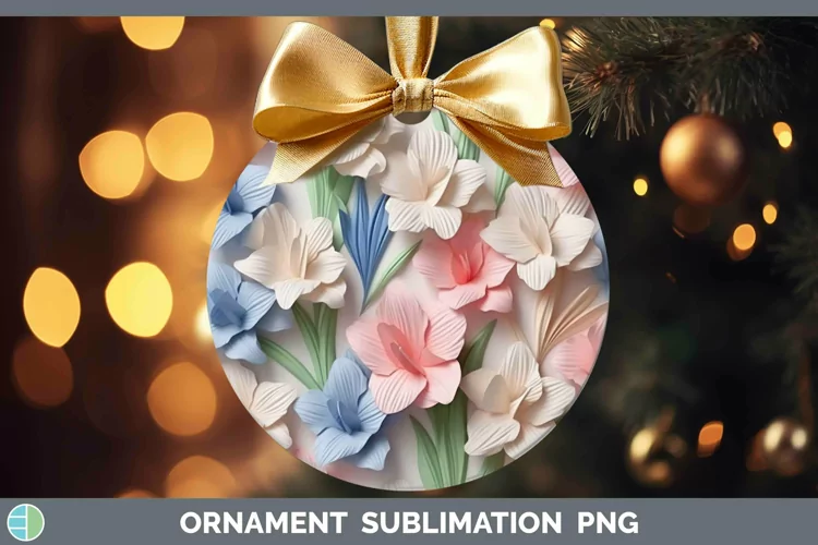 3D Paper Flowers Gladiolus Ornament Sublimation Bauble Desig