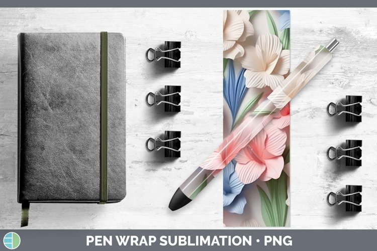Gorgeous3D Paper Flowers Pen Wrap design.