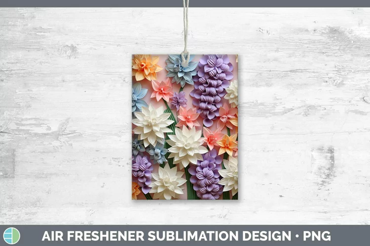 3D Paper Flowers Hyacinth Air Freshener Sublimation Car Fres