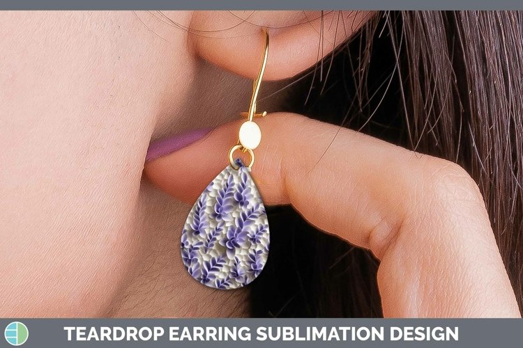 3D Paper Flowers Lavender Teardrop Earrings Sublimation Earr