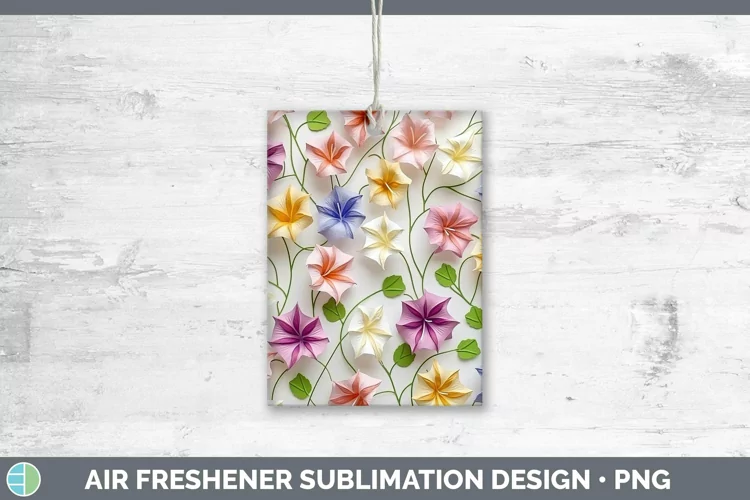 3D Paper Flowers Morning Glory Air Freshener Sublimation Car