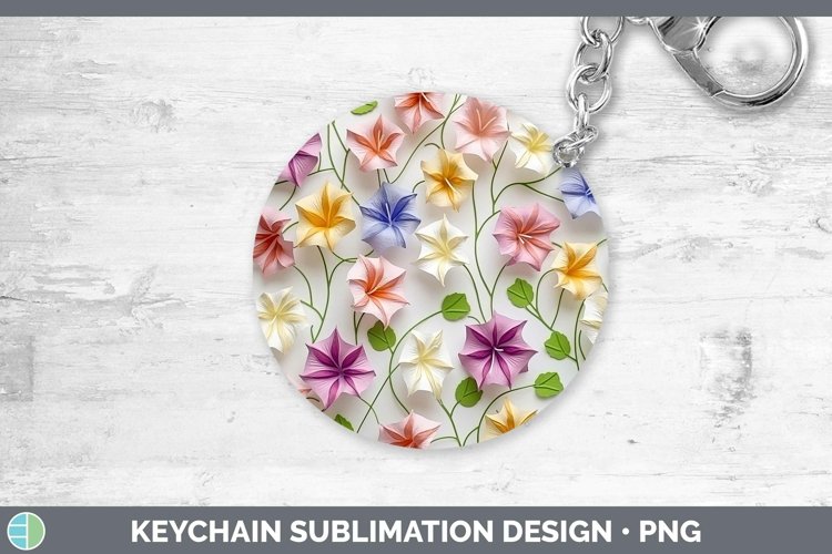 Gorgeous3D Paper Flowers Keychain design.