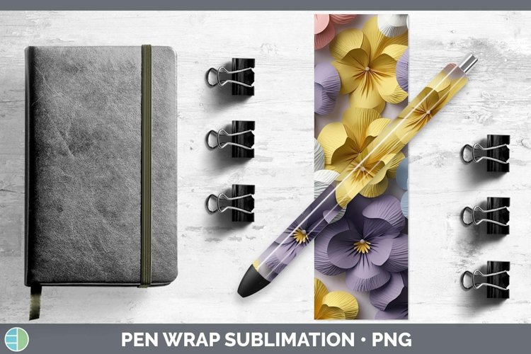 Gorgeous3D Paper Flowers Pen Wrap design.