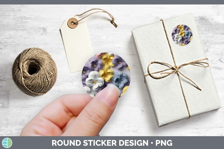 Gorgeous3D Paper Flowers Stickers design.