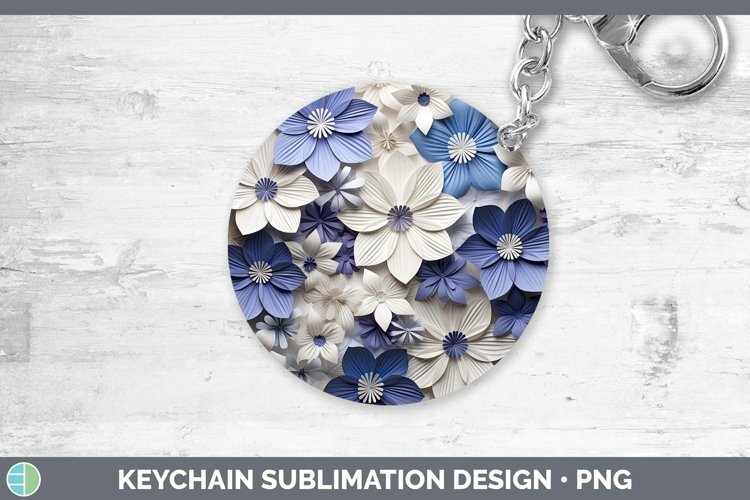 Gorgeous3D Paper Flowers Keychain design.