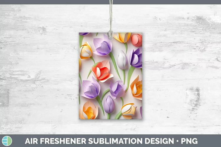 3D Paper Flowers Tulip Air Freshener Sublimation Car Freshen
