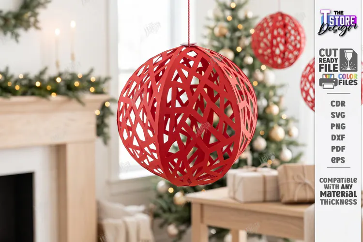3D Paper Christmas Ornament Paper Cut | Filigree Papercraft
