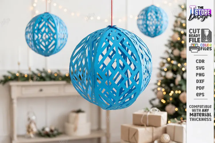 3D Paper Christmas Ornament Paper Cut | Filigree Papercraft