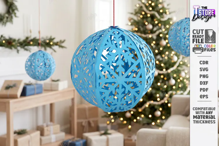3D Paper Christmas Ornament Paper Cut | Filigree Papercraft
