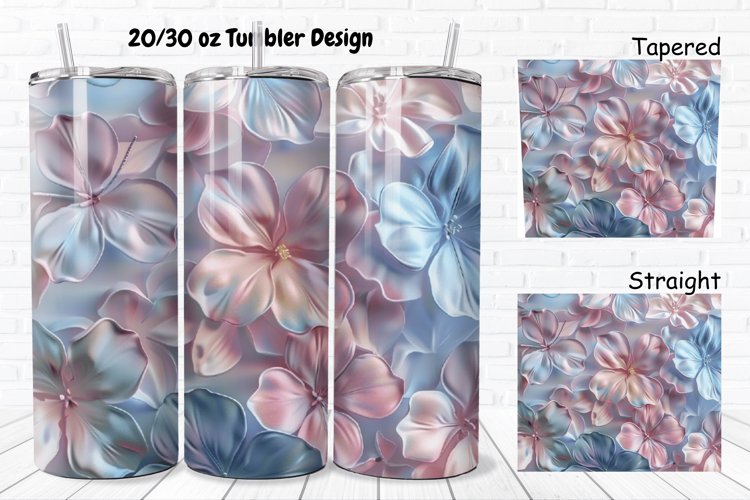 3D Pastel Flowers 20/30oz Skinny Tumbler example image 1