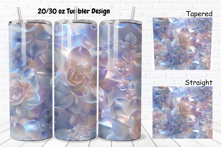 3D Pastel Flowers 20/30oz Skinny Tumbler example image 1
