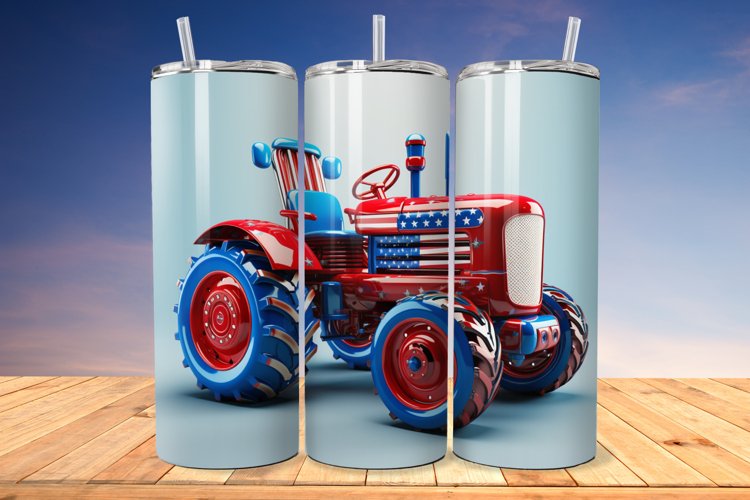 3D Patriotic Tractor 20oz/30oz Skinny Tumbler