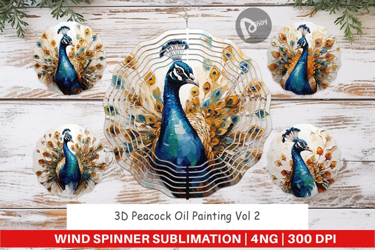 Wind Spinner 3D Peacock Painting