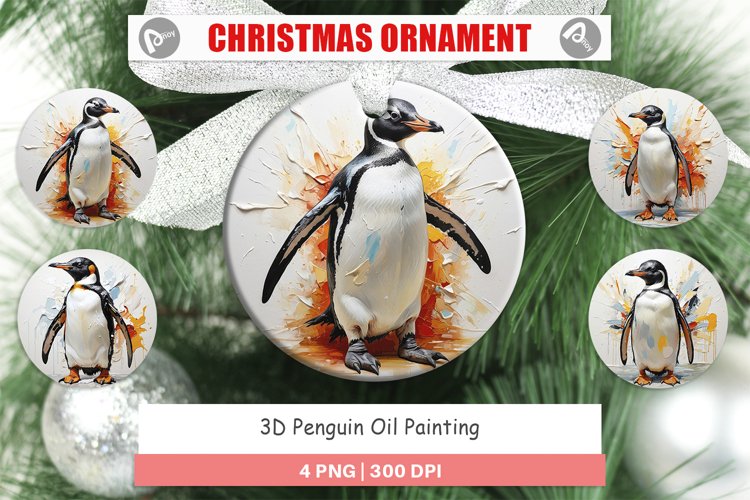 Christmas Ornaments 3D Penguin Painting