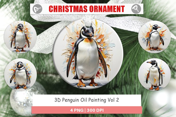 Christmas Ornaments 3D Penguin Painting