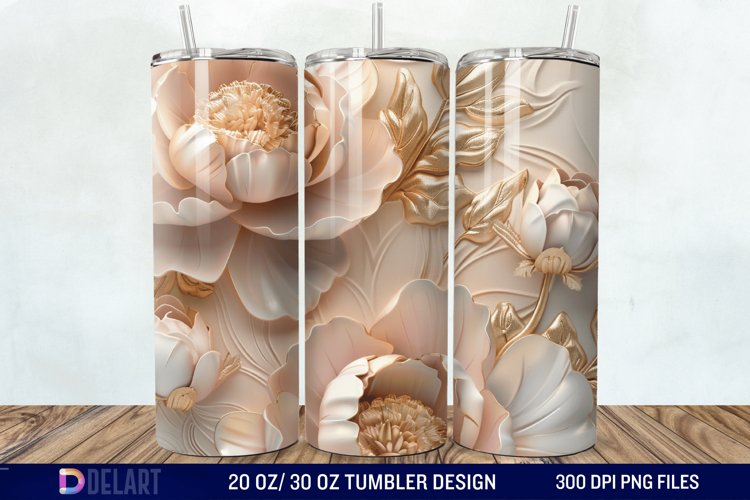 3D Peony Tumbler Wrap example image 1