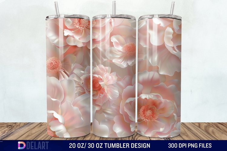 3D Peony Tumbler Wrap example image 1
