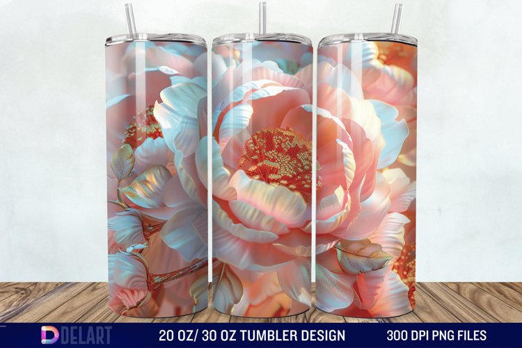 3D Peony Tumbler Wrap example image 1