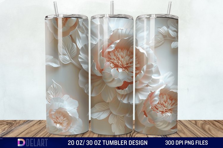 3D Peony Tumbler Wrap example image 1