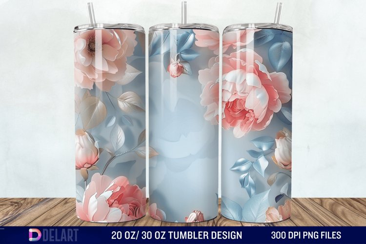 3D Peony Tumbler Wrap example image 1