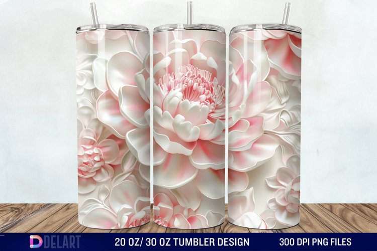3D Peony Tumbler Wrap example image 1