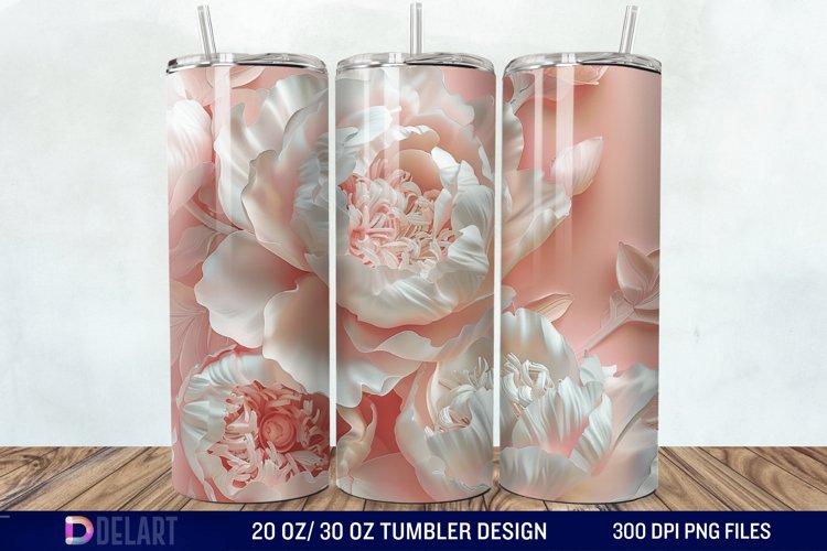 3D Peony Tumbler Wrap example image 1