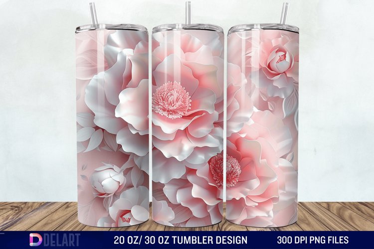 3D Peony Tumbler Wrap example image 1