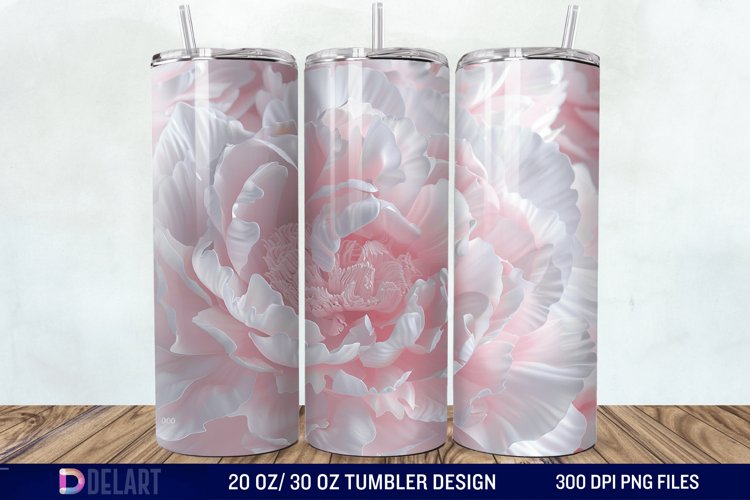 3D Peony Tumbler Wrap example image 1