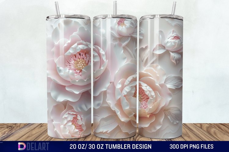 3D Peony Tumbler Wrap example image 1