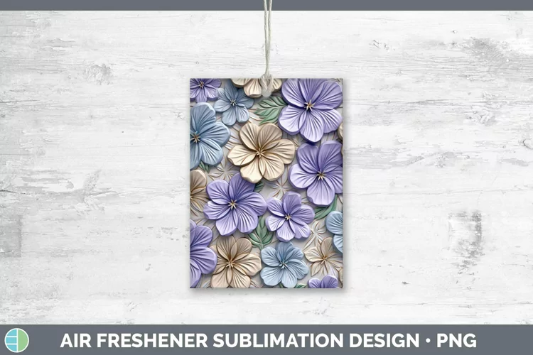 3D Periwinkle Air Freshener | Sublimation Car Freshener Desi