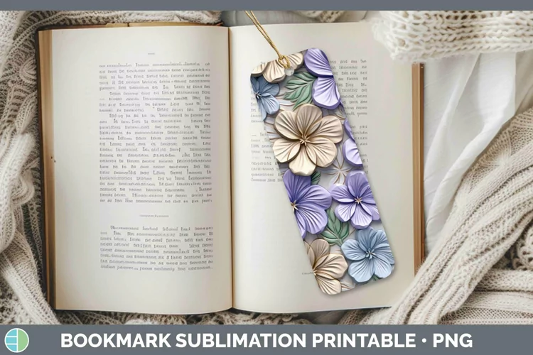 3D Periwinkle Bookmark Sublimation Printable Designs