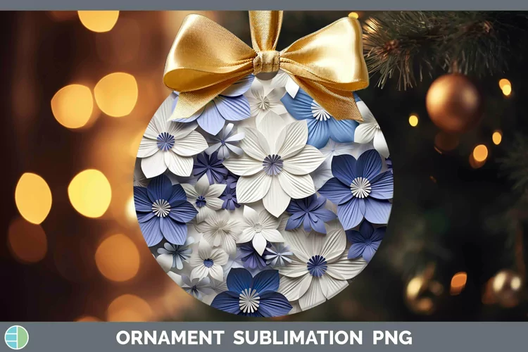3D Periwinkle Ornament | Sublimation Bauble Designs