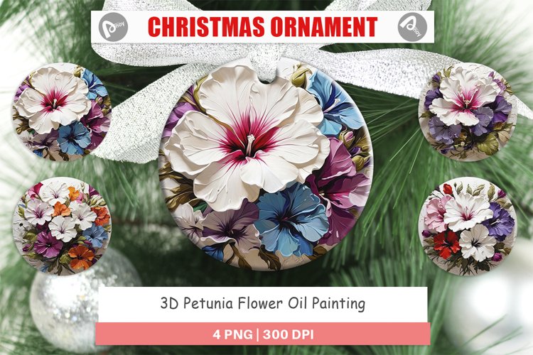 Christmas Ornaments 3D Petunia Flower