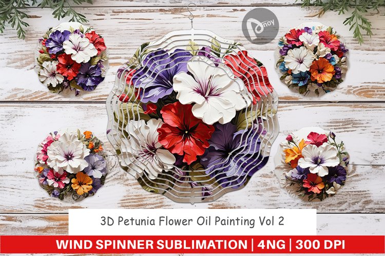 Wind Spinner 3D Petunia Flower
