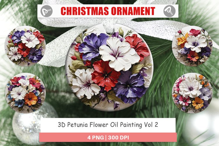 Christmas Ornaments 3D Petunia Flower