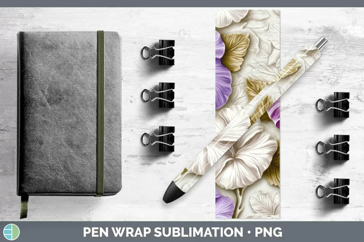 3D Petunia Pen Wrap Sublimation Epoxy Pen Designs