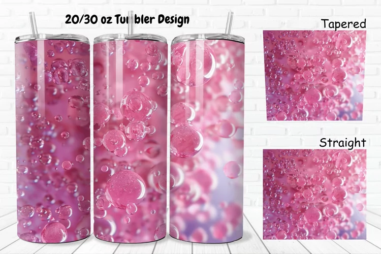 3D Pink Bubbles Water 20/30oz Skinny Tumbler