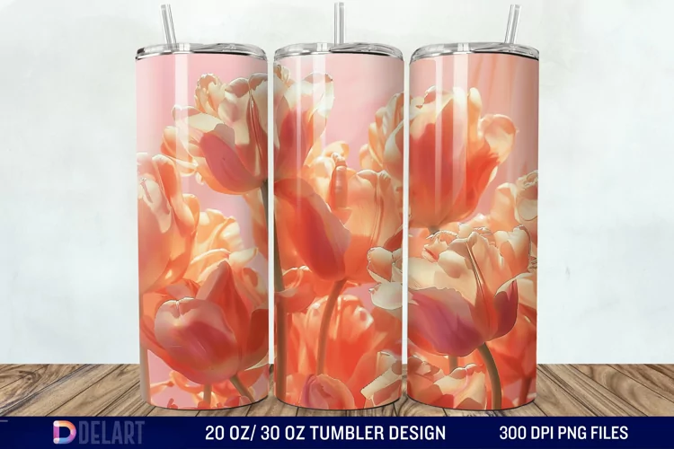 3D Flower Tumbler Wrap
