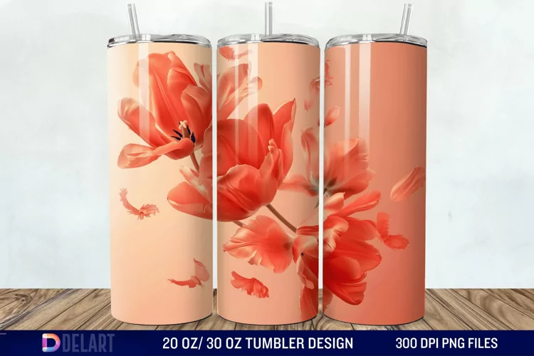 3D Flower Tumbler Wrap