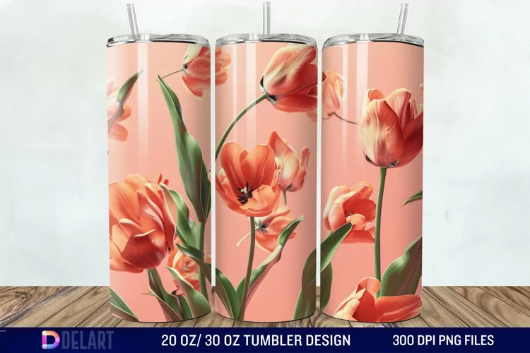 3D Flower Tumbler Wrap