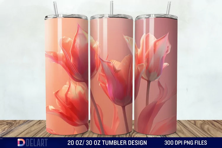 3D Flower Tumbler Wrap