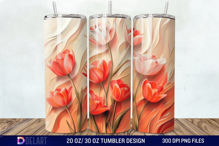 3D Flower Tumbler Wrap example image 1