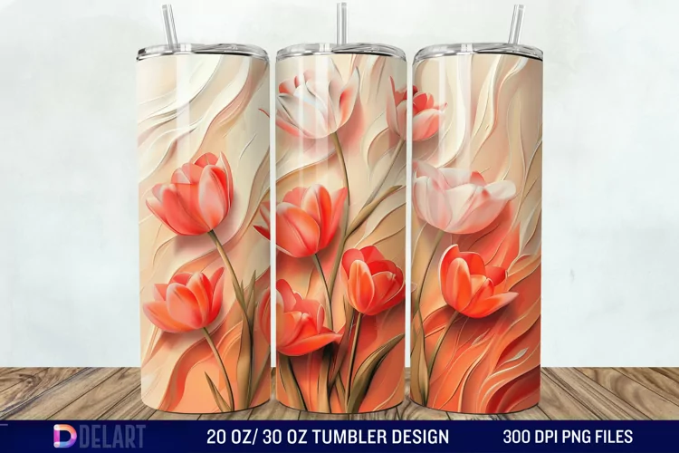 3D Flower Tumbler Wrap