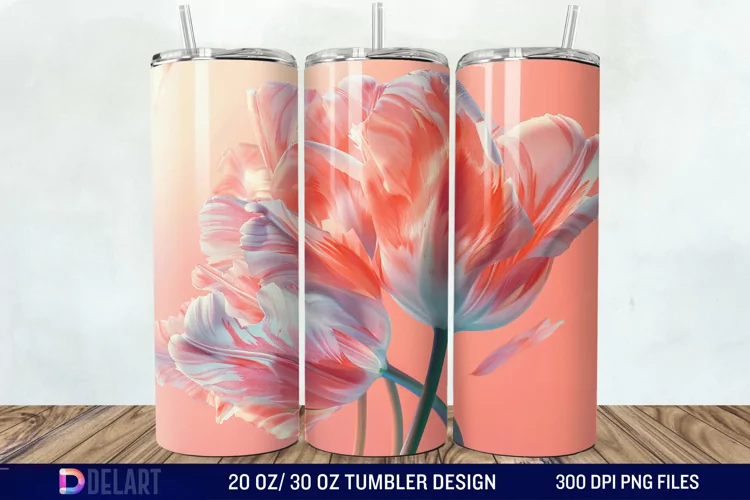 3D Flower Tumbler Wrap