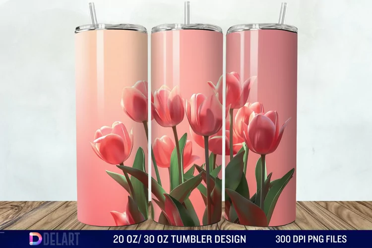 3D Flower Tumbler Wrap