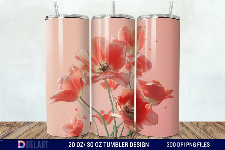 3D Flower Tumbler Wrap