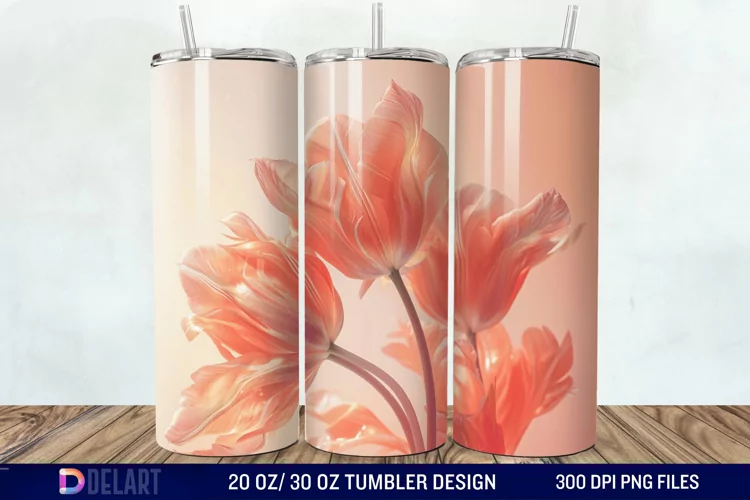 3D Flower Tumbler Wrap